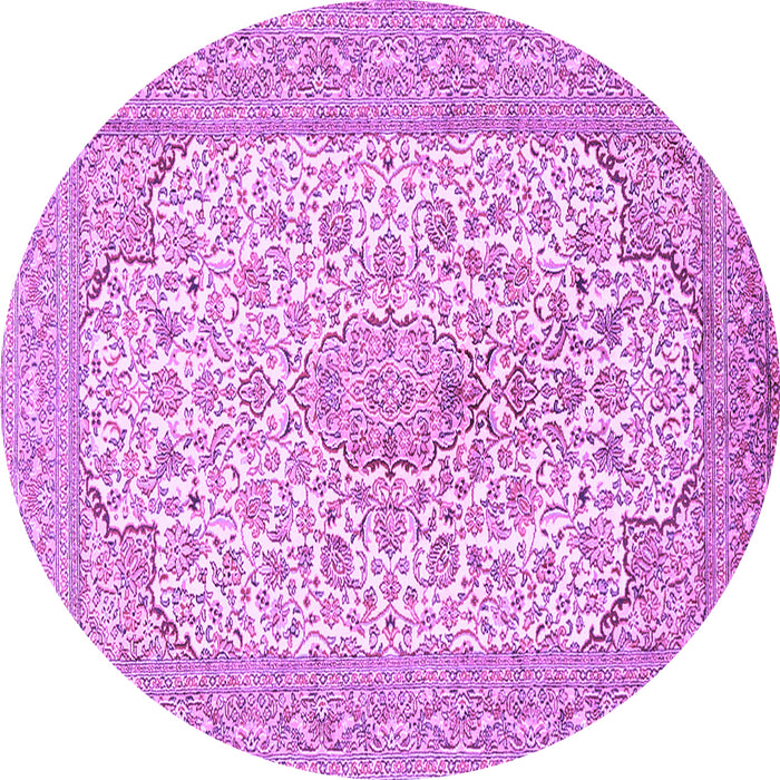 Round Persian Purple Traditional Rug, tr1022pur
