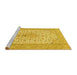 Sideview of Machine Washable Persian Yellow Traditional Rug, wshtr1022yw