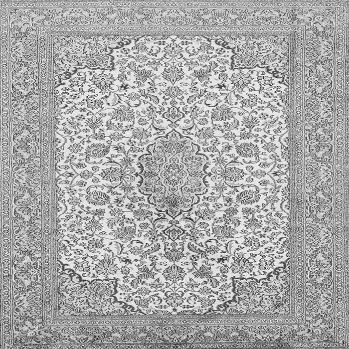 Round Machine Washable Persian Gray Traditional Rug, wshtr1022gry