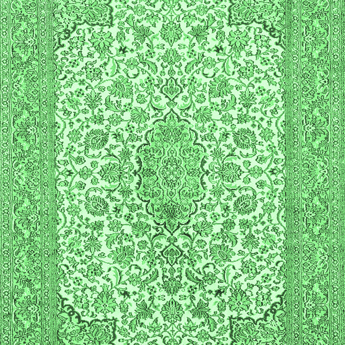Machine Washable Persian Emerald Green Traditional Area Rugs, wshtr1022emgrn