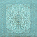 Square Persian Light Blue Traditional Rug, tr1022lblu