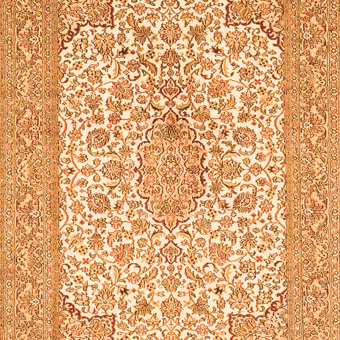 Serging Thickness of Machine Washable Persian Orange Traditional Area Rugs, wshtr1022org
