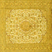 Square Persian Yellow Traditional Rug, tr1022yw