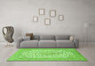 Machine Washable Persian Green Traditional Area Rugs in a Living Room,, wshtr1022grn