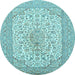 Round Persian Light Blue Traditional Rug, tr1022lblu