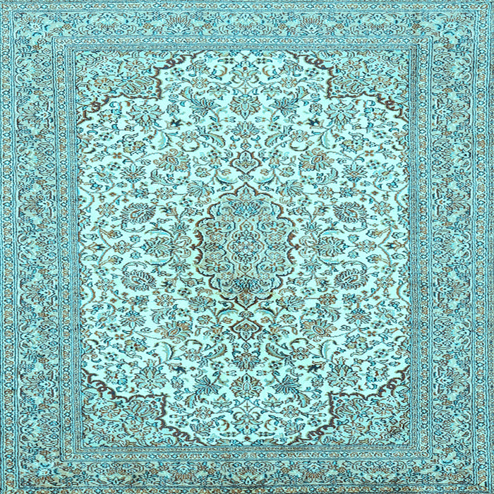 Square Machine Washable Persian Light Blue Traditional Rug, wshtr1022lblu