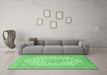 Machine Washable Persian Emerald Green Traditional Area Rugs in a Living Room,, wshtr1022emgrn