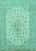 Machine Washable Persian Turquoise Traditional Area Rugs, wshtr1022turq