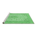 Sideview of Machine Washable Persian Emerald Green Traditional Area Rugs, wshtr1022emgrn