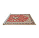 Sideview of Machine Washable Traditional Brown Rug, wshtr1023