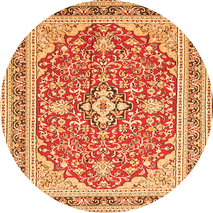 Square Medallion Orange Traditional Rug, tr1023org
