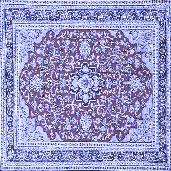 Square Medallion Blue Traditional Rug, tr1023blu