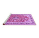 Sideview of Machine Washable Medallion Purple Traditional Area Rugs, wshtr1023pur