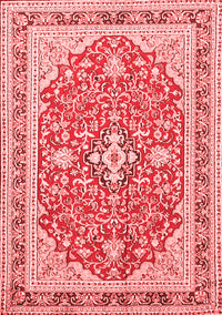 Medallion Red Traditional Rug, tr1023red