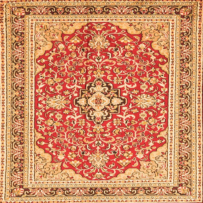 Serging Thickness of Medallion Orange Traditional Rug, tr1023org