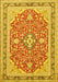 Medallion Yellow Traditional Rug, tr1023yw