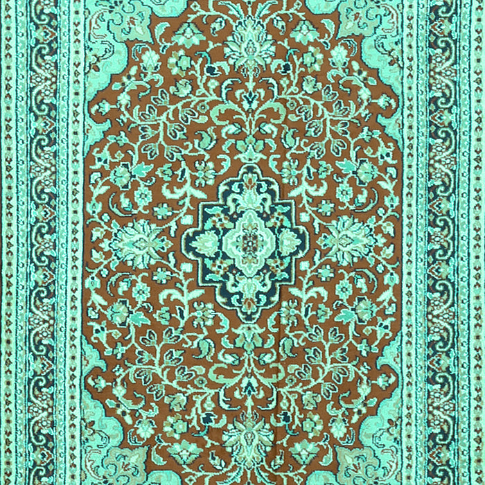 Medallion Turquoise Traditional Rug, tr1023turq