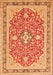 Serging Thickness of Machine Washable Medallion Orange Traditional Area Rugs, wshtr1023org