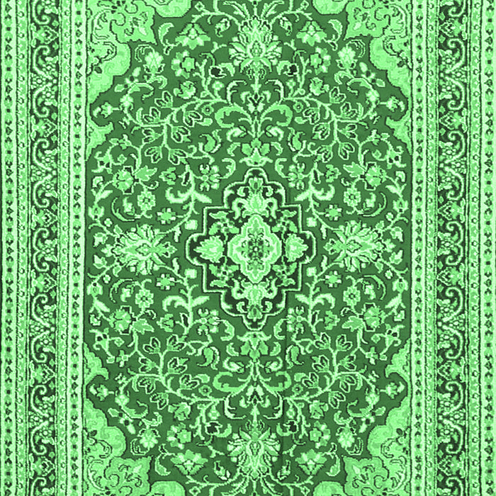 Medallion Emerald Green Traditional Rug, tr1023emgrn