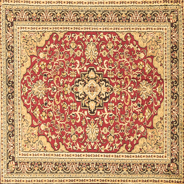 Square Medallion Brown Traditional Rug, tr1023brn