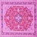 Square Medallion Pink Traditional Rug, tr1023pnk