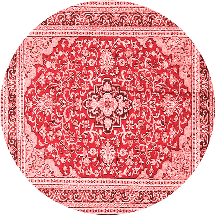 Machine Washable Medallion Red Traditional Rug, wshtr1023red