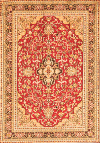 Medallion Orange Traditional Rug, tr1023org