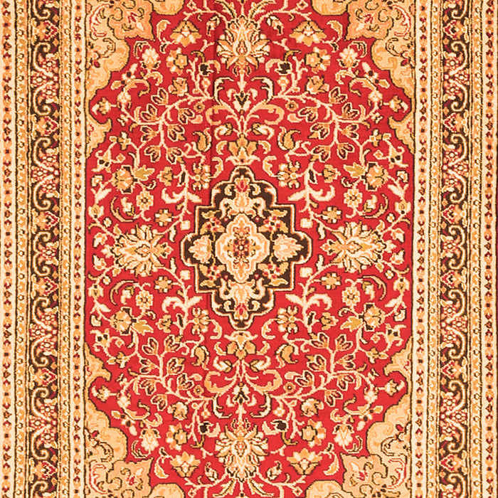 Medallion Orange Traditional Rug, tr1023org