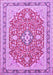 Machine Washable Medallion Purple Traditional Area Rugs, wshtr1023pur