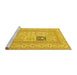 Sideview of Machine Washable Persian Yellow Traditional Rug, wshtr1024yw