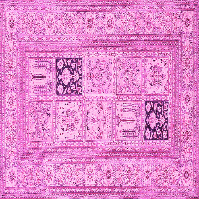 Square Machine Washable Persian Pink Traditional Rug, wshtr1024pnk