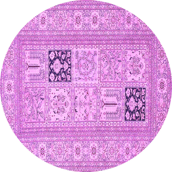 Round Persian Purple Traditional Rug, tr1024pur