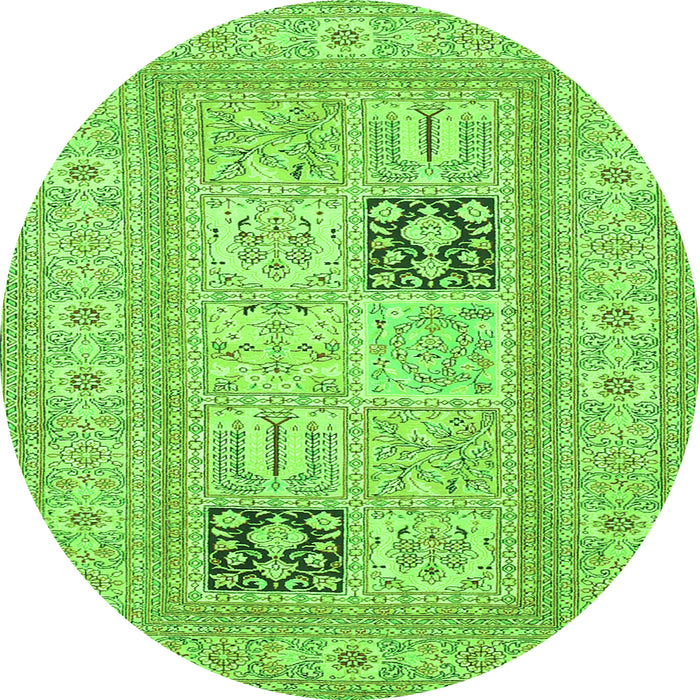 Square Persian Green Traditional Rug, tr1024grn