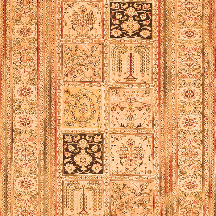 Serging Thickness of Machine Washable Persian Orange Traditional Area Rugs, wshtr1024org