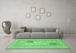 Machine Washable Persian Emerald Green Traditional Area Rugs in a Living Room,, wshtr1024emgrn
