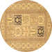 Round Persian Brown Traditional Rug, tr1024brn