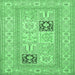 Square Machine Washable Persian Emerald Green Traditional Area Rugs, wshtr1024emgrn