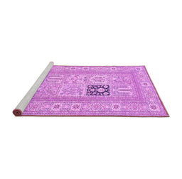 Sideview of Machine Washable Persian Purple Traditional Area Rugs, wshtr1024pur