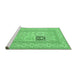 Sideview of Machine Washable Persian Emerald Green Traditional Area Rugs, wshtr1024emgrn