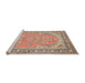 Sideview of Machine Washable Traditional Brown Rug, wshtr1025