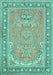 Machine Washable Persian Turquoise Traditional Area Rugs, wshtr1025turq