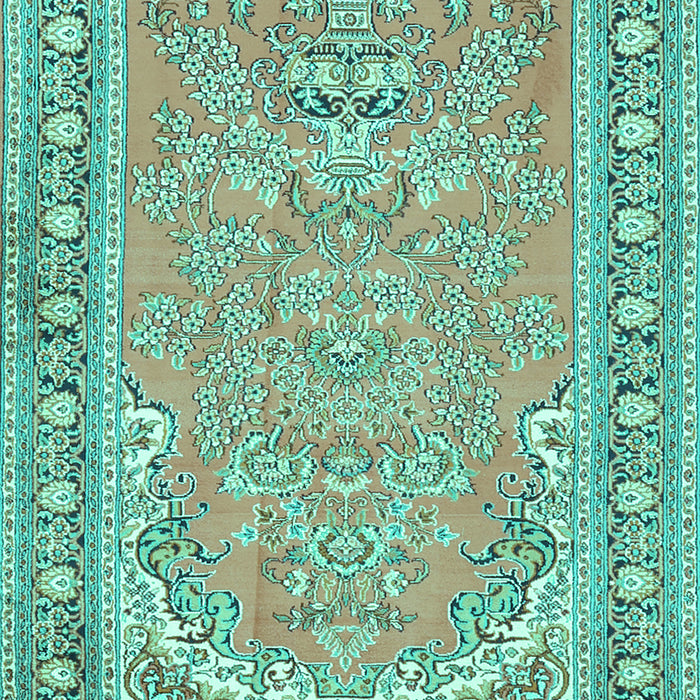 Machine Washable Persian Turquoise Traditional Area Rugs, wshtr1025turq