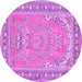 Round Persian Purple Traditional Rug, tr1025pur