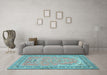 Machine Washable Persian Light Blue Traditional Rug in a Living Room, wshtr1025lblu