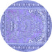 Round Persian Blue Traditional Rug, tr1025blu