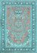 Machine Washable Persian Light Blue Traditional Rug, wshtr1025lblu