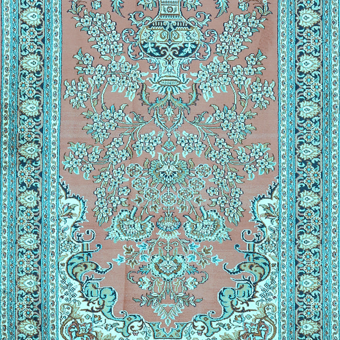 Machine Washable Persian Light Blue Traditional Rug, wshtr1025lblu