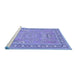 Sideview of Machine Washable Persian Blue Traditional Rug, wshtr1025blu