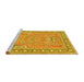 Sideview of Machine Washable Persian Yellow Traditional Rug, wshtr1025yw