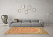 Machine Washable Persian Brown Traditional Rug in a Living Room,, wshtr1025brn